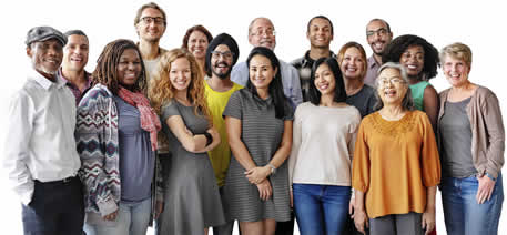 Photo of a large group of people posing for a picture.